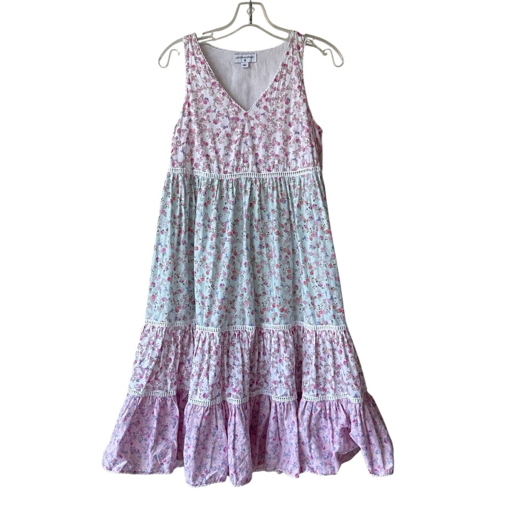 LOVESHACKFANCY x Target Camille Mixed Floral Tiered Midi Dress - Picture 4 of 10